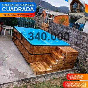 tinaja de lujo revestida en pvc con hidromasaje aquachile – puerto natales
