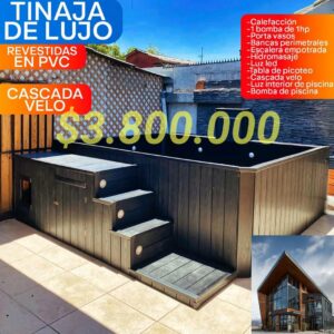 tinaja de lujo revestida en pvc con hidromasaje aquachile – puerto natales